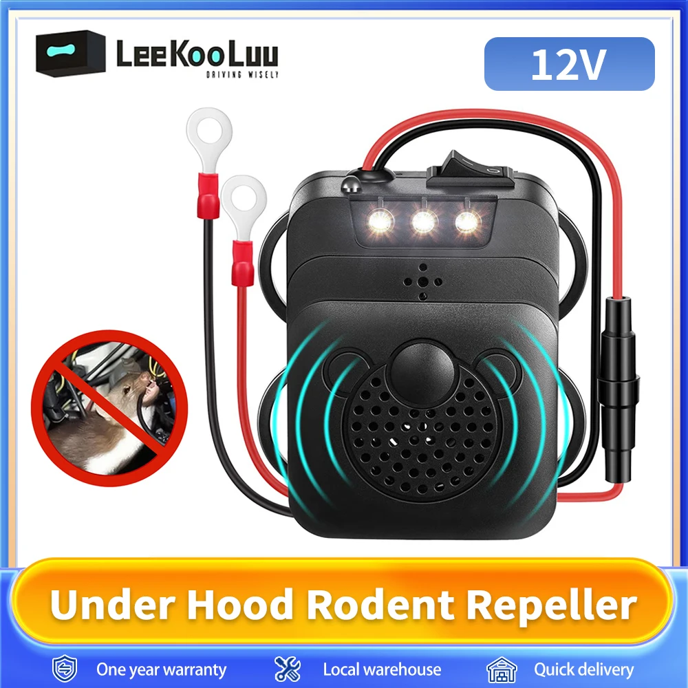 Leekooluu-Répulsif à Souris Ultrasonique, 12V, Anti-Rat, pour Voitures, Non Toxique, Garde les Rongeurs, Martre, Animal, Accessoire de Voiture