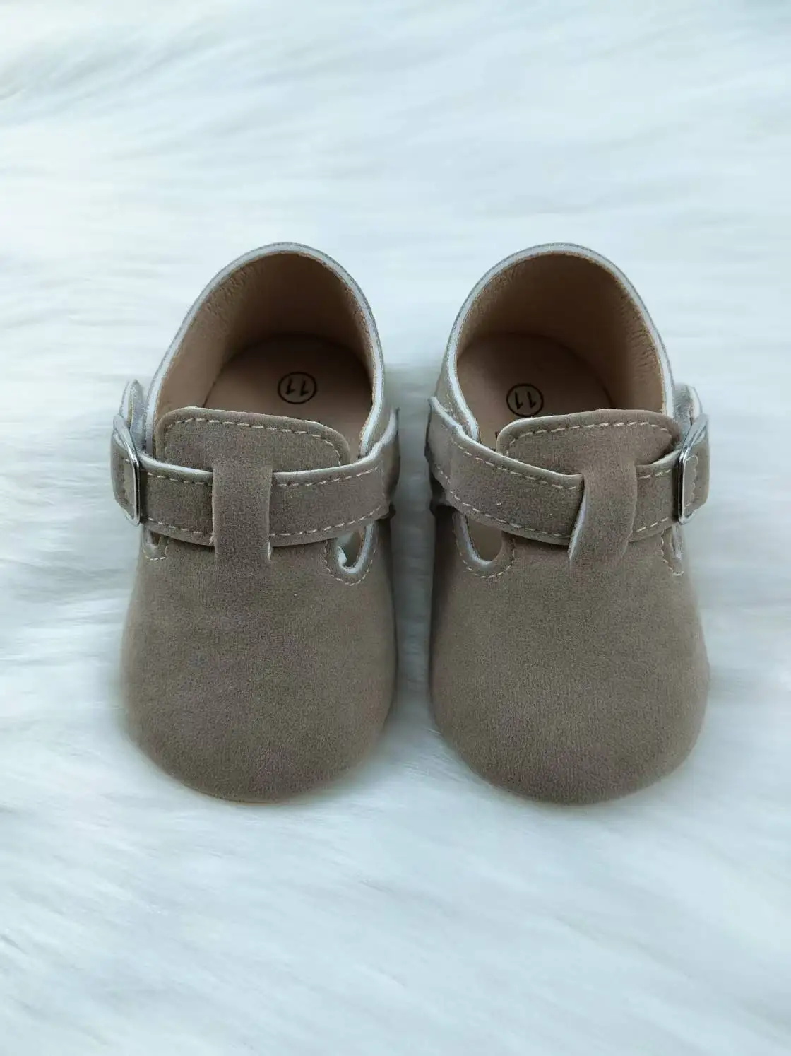 Yibubu Zapatos de bebé de color caqui, zapatos elegantes para niña, zapatos para caminar infantiles con suela de goma antideslizante, zapatos planos para recién nacidos