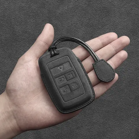 Suede Leather Car Key Case For Land Rover Range Rover Evoque Discovery Sport Velar For Jaguar XE XF E-Pace F-Pace Accessories 10 best sales jaguar f pace key case - №6