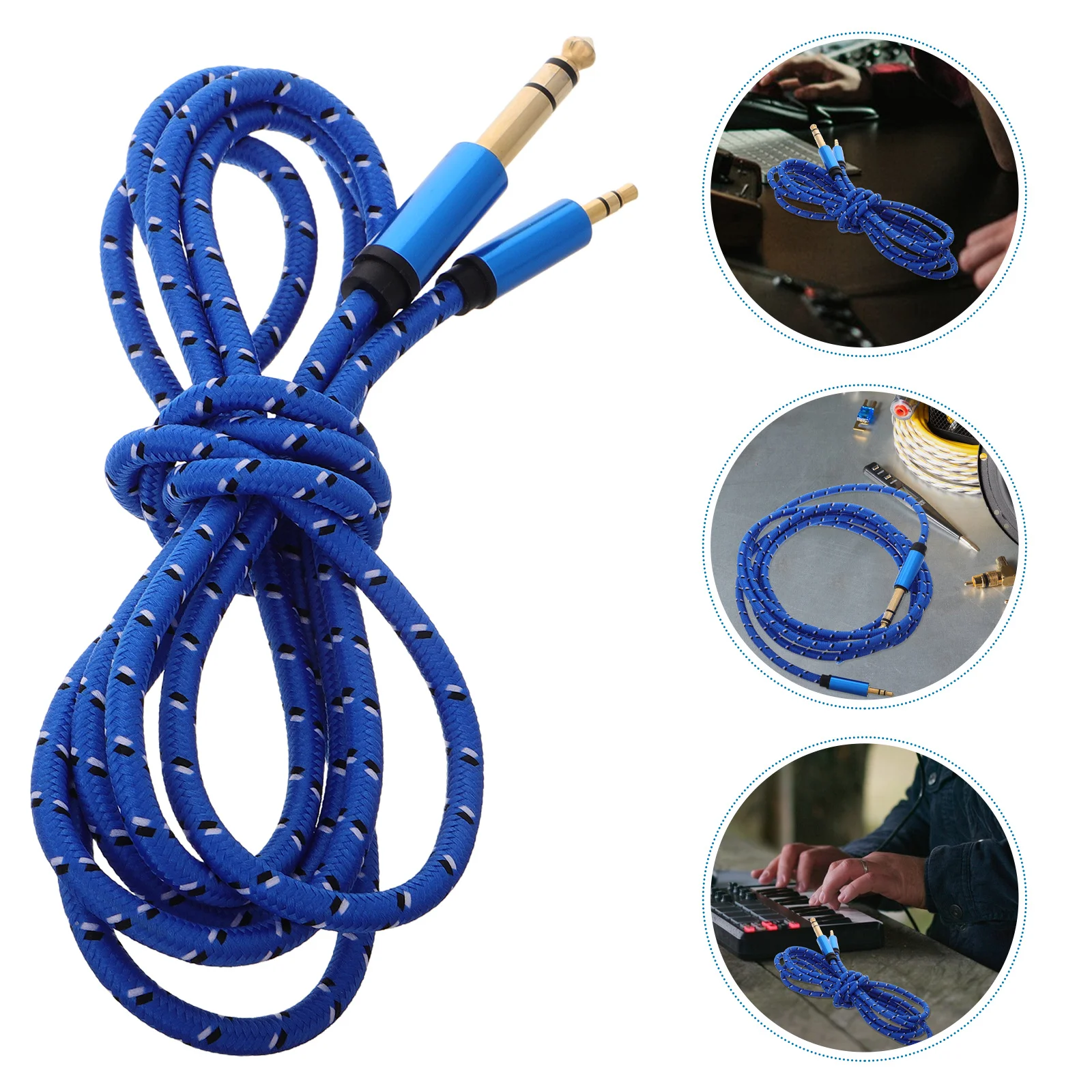 

3.5mm to 6.5mm Audio Cable Male to Male Stereo Cable for Guitar Electric Piano Amplifier Mixer Amp Cord for Electric Guitar