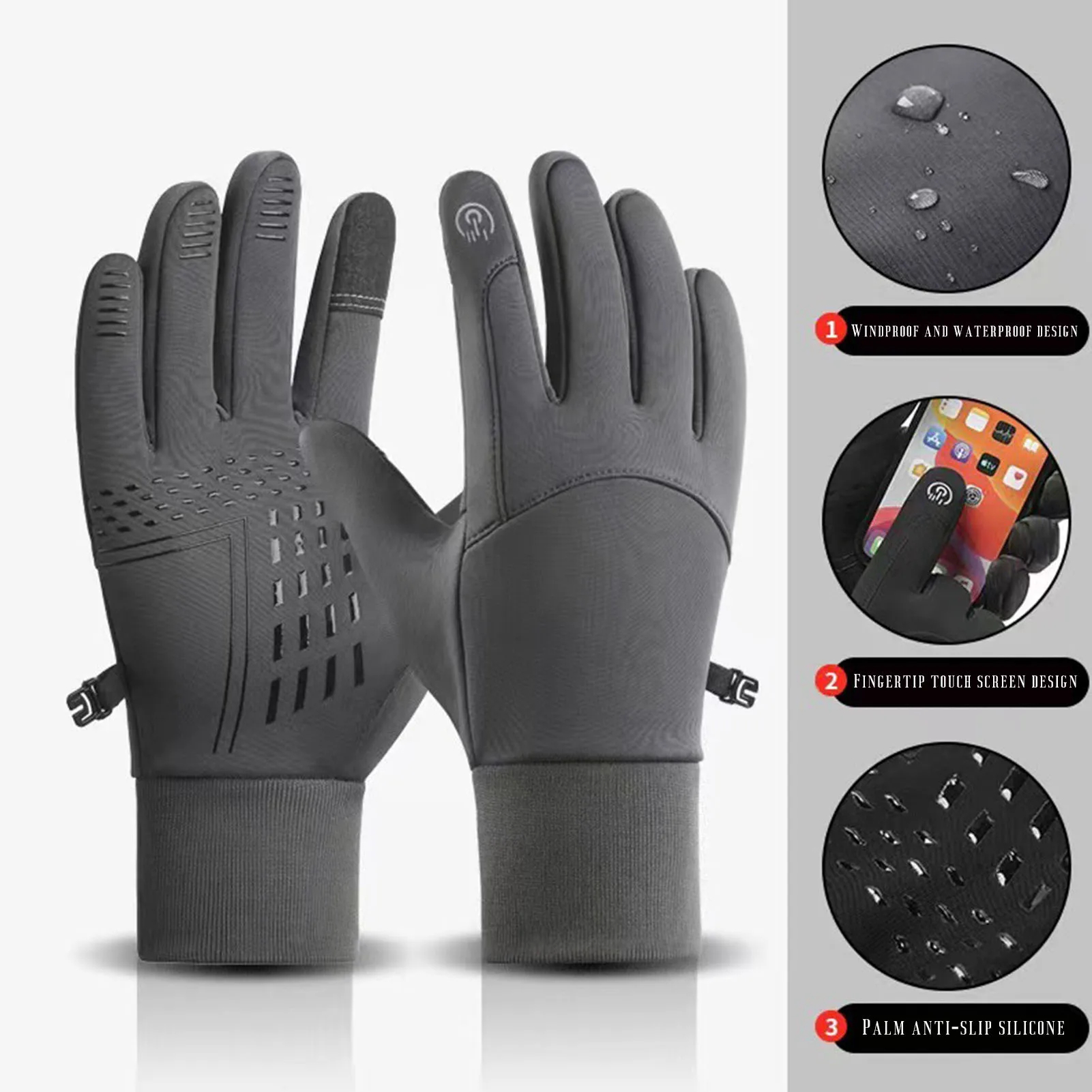 Gants chauffants USB pour homme et femme, écran tactile, mitaines métropolitaines, temps froid, ski, pêche, hiver