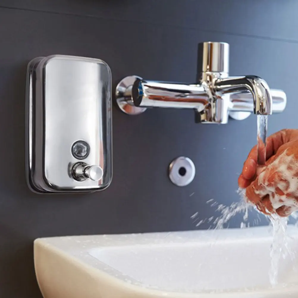 

Диспенсер из нержавеющей стали большой емкости, настенный, для шампуня и мыла, для ванной комнаты, дома, отеля