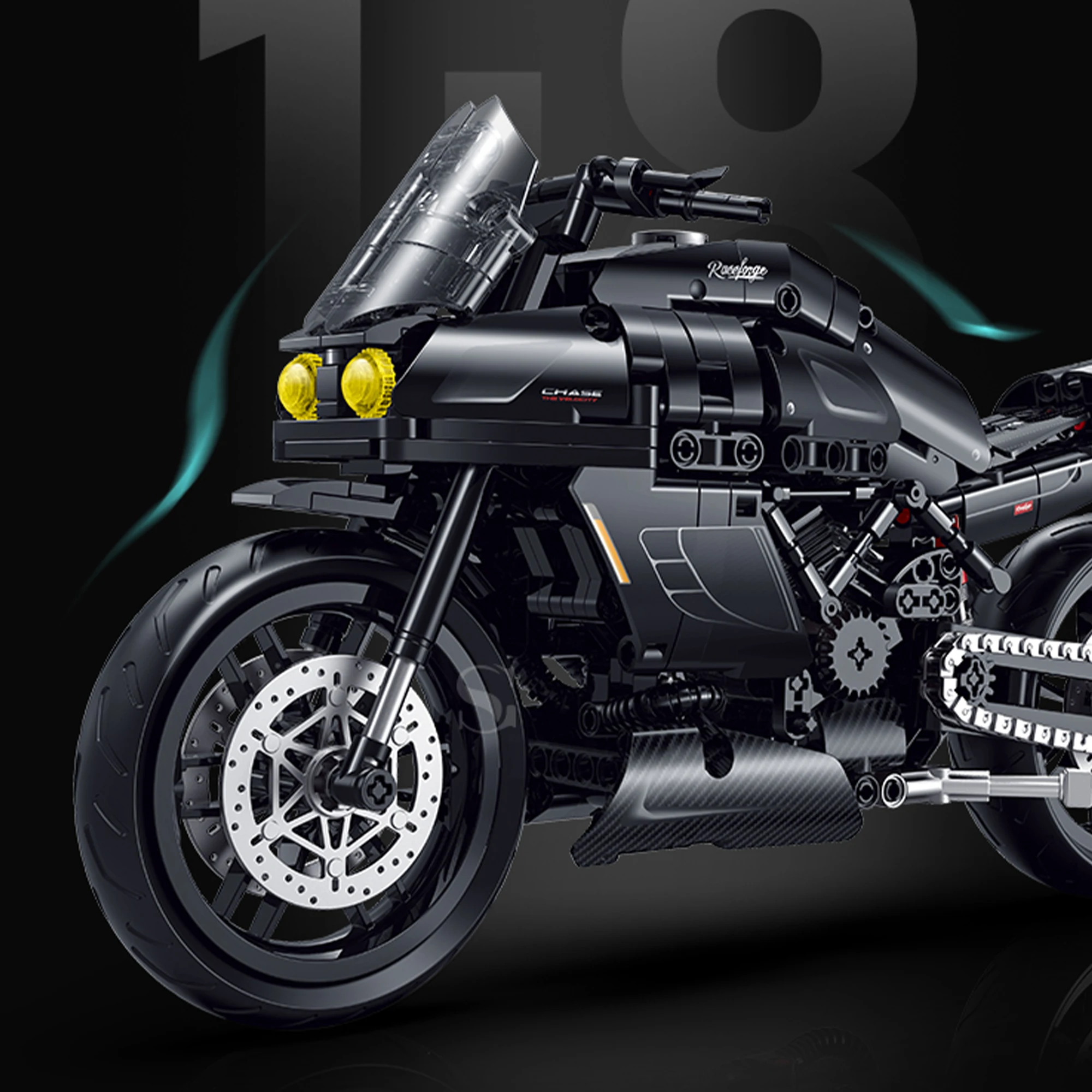 540 قطعة كبيرة الشيطان دراجة نارية بنة 1:8 سرعة التقنية سباق الرياضة دراجة نارية الطوب لعب للأطفال الكبار هدايا عيد ميلاد #4