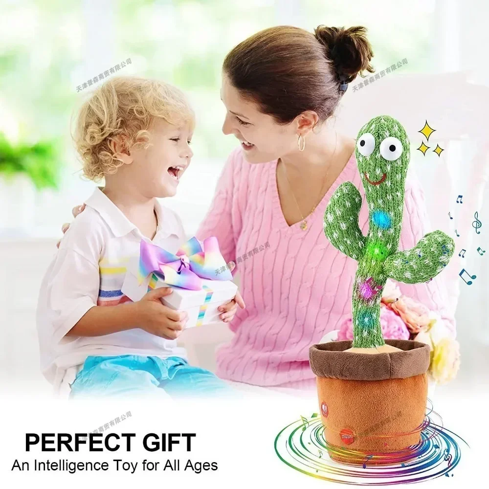 Brinquedo de pelúcia eletrônico inteligente para bebê cantando dança falando e gravação de som brinquedos de cacto para crianças presentes de natal para crianças