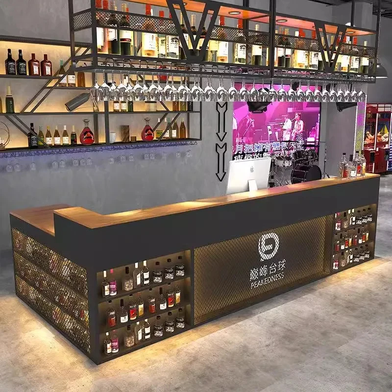 custom.Bar Grill Restaurant Industrial Style Iron Wrought Cash Register Commercial Billiards Club Tavern Corner Counter Receptio