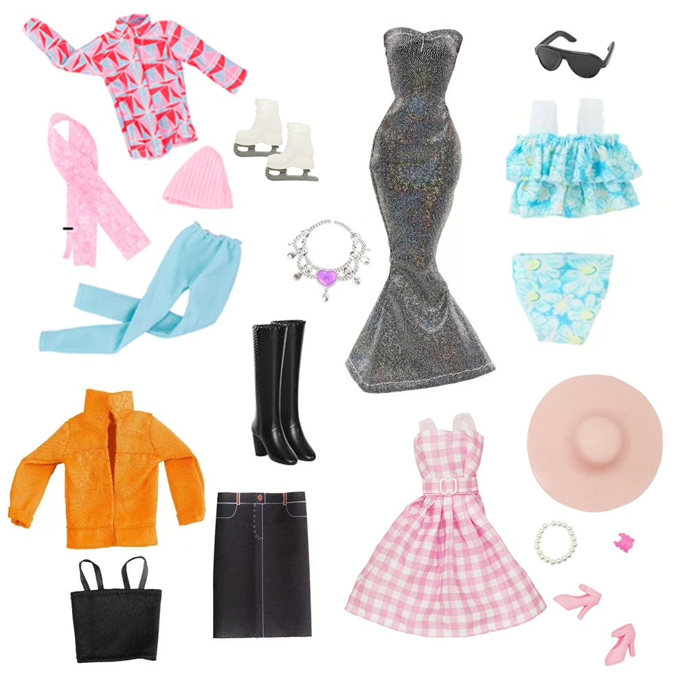 11.5インチ/30cmの人形用のスタイリッシュな服とアクセサリー、靴、バッグ、DIYおもちゃを含むカジュアルなマルチスタイルプレイセット、女の子向け