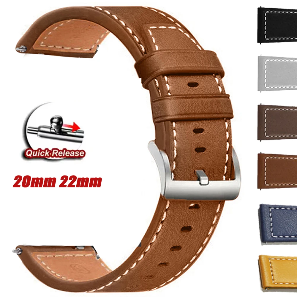 Correa de reloj de cuero vintage de 20mm y 22mm para Amazfit Balance 3 2 Ultra/Cheetah 2 Pro, correa deportiva para Amazfit GTR 4 2e 3/Bip 6 5 Max