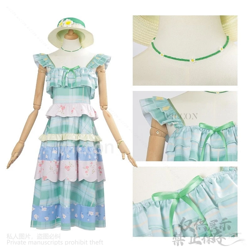 Аниме игра Infinity Nikki косплей костюм для девочек летнее платье на бретельках с цветочным принтом без рукавов многослойный торт Лолита богемный индивидуальный заказ