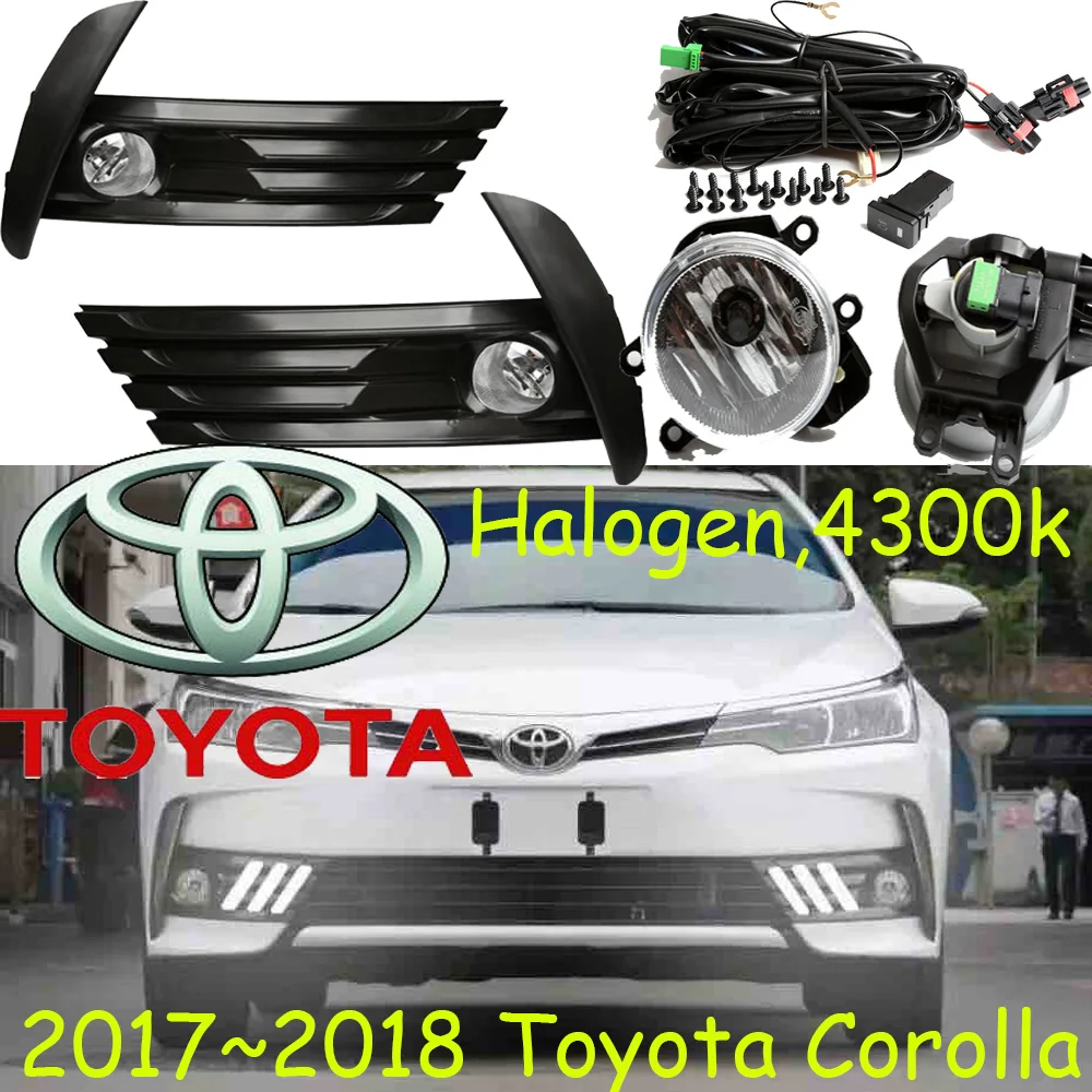 

car bumper headlight for Toyota corolla altis fog light 2017~2018y car accessories halogen bulb auto corolla headlamp