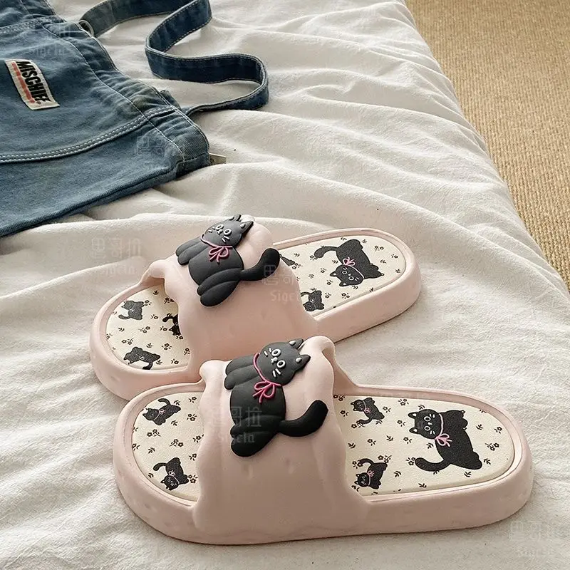الطباعة لطيف الدب النساء النعال الصيف داخلي لينة الكرتون الصنادل الحمام المضادة للانزلاق في الهواء الطلق مريح الرجال حذاء فاخر زوجين