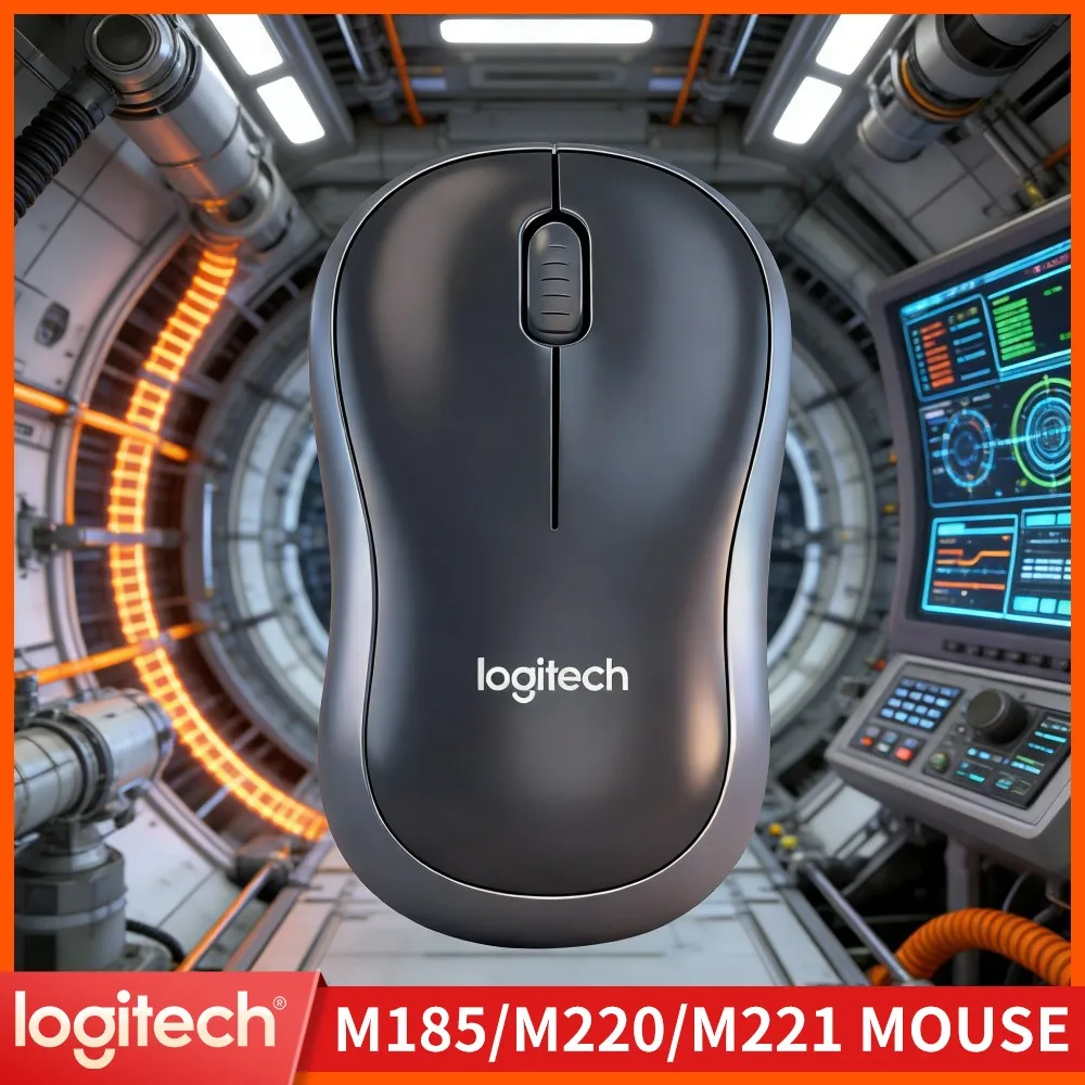 Logitech M185 Optical Mouse With Mini Receiver 1000 DPI Control 10M Range 12-Month Battery Auto-Sleep Energy-Saving Tool
