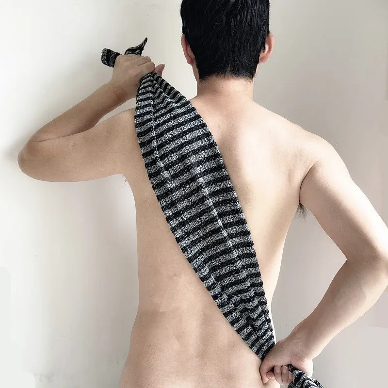 

Ультра-длинные отшелушивающие полотенца, скребок для спины для душа, серебряное банное полотенце