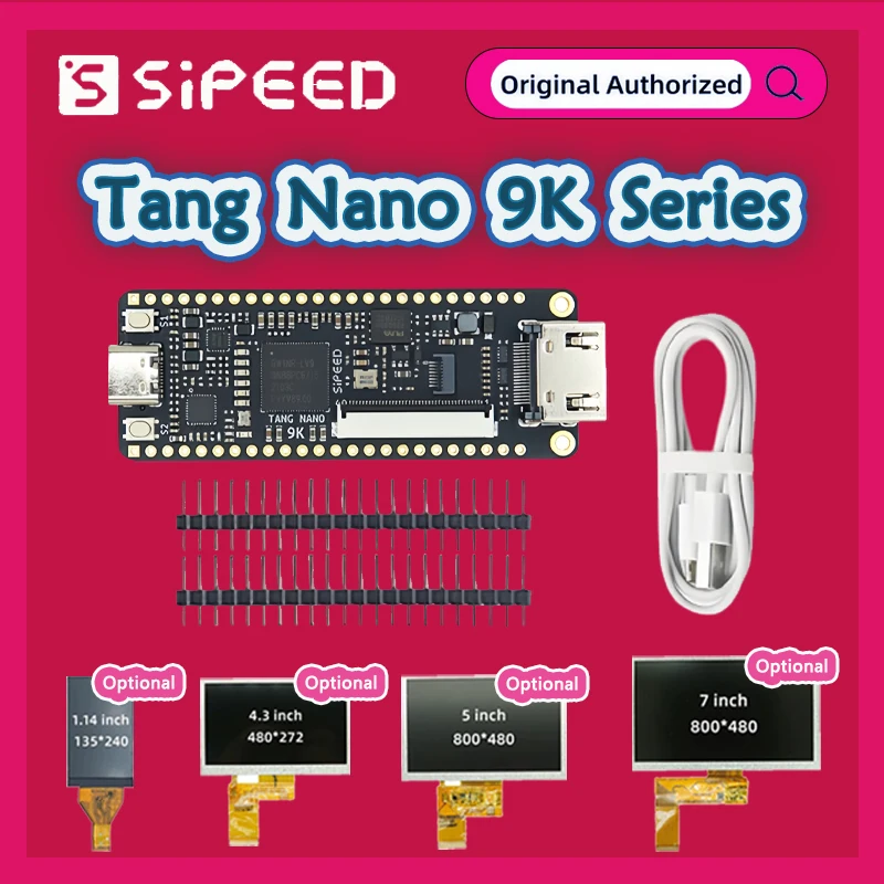 Sipeed Tang Nano 9K FPGA Entwicklungsboard mit 1,14 Zoll / 4,3 Zoll / 5 Zoll / 7 Zoll LCD Optional GOWIN GW1NR-9 RISC-V HDMI
