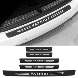 For JEEP Patriot Car Door Threshold Sill Protective Scuff Plate Carbon Fiber Leather Rear Trunk Bumper Guard Decals Accessories