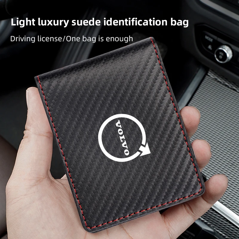 Universal  Car Driver License Suede Leather Bag For New Volvo Rdesign AWD S80 XC90 V60 T6 V50 XC60 S70 V90 S90 V40 S40 V70 S60