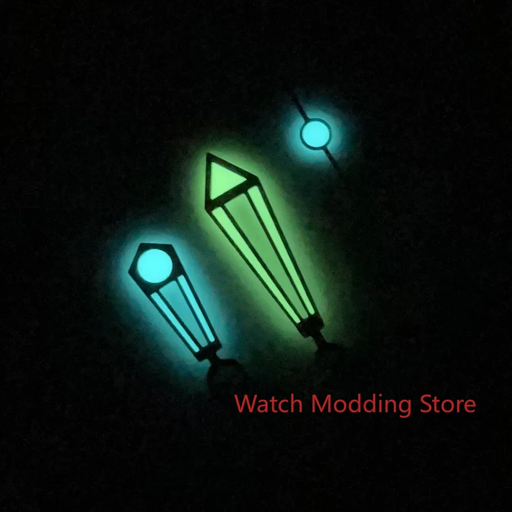 BGW9+C3 Super Lume Silver Watch Hands Set For ETA2824 PT5000 ST2130 Movement Mods SM300 Style Polished Finish