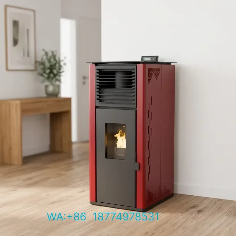 for PANSEE PS-100 10kw Carbon Steel Modern Eco-Friendly Pellet Stove with Remote Control