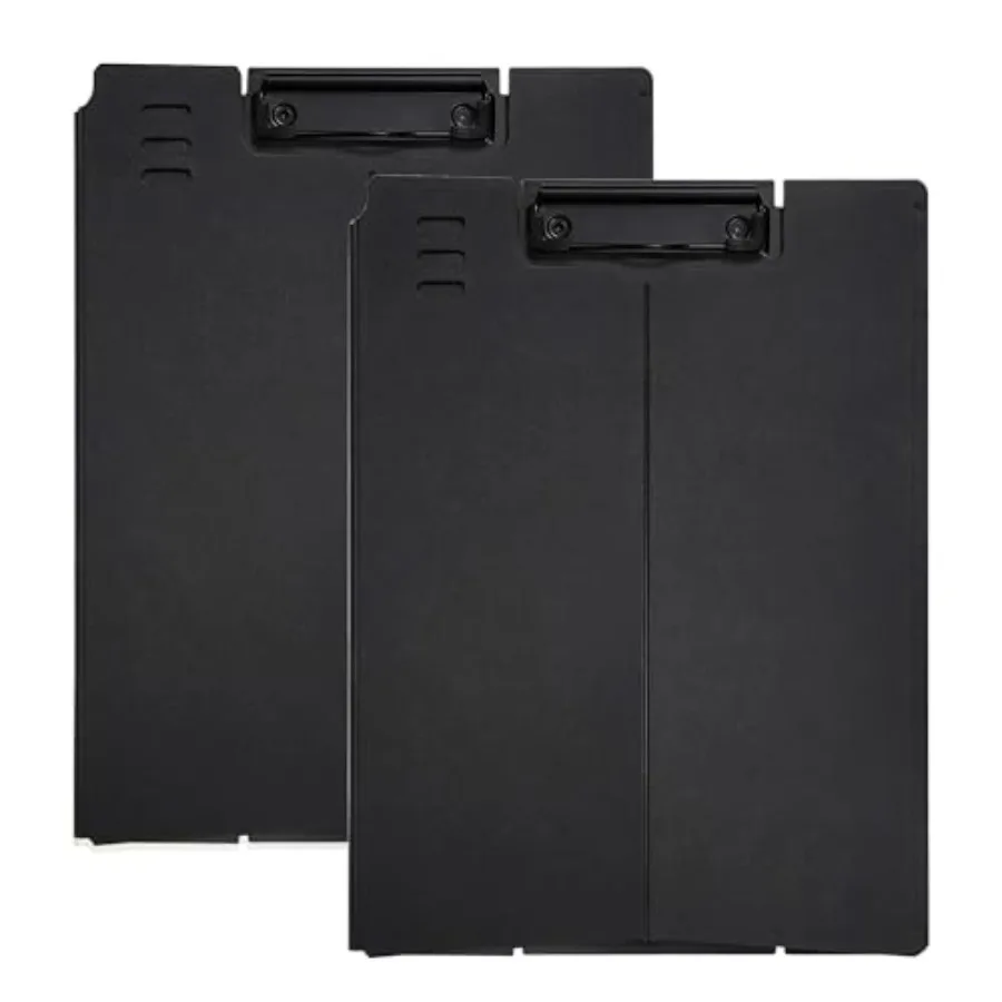 

2-in-1 Foldable Clipboard Stand, 360° Rotatable PP Plastic Clipboard with Metal Clip and Pen Groove, Lightweight with Safe Roun