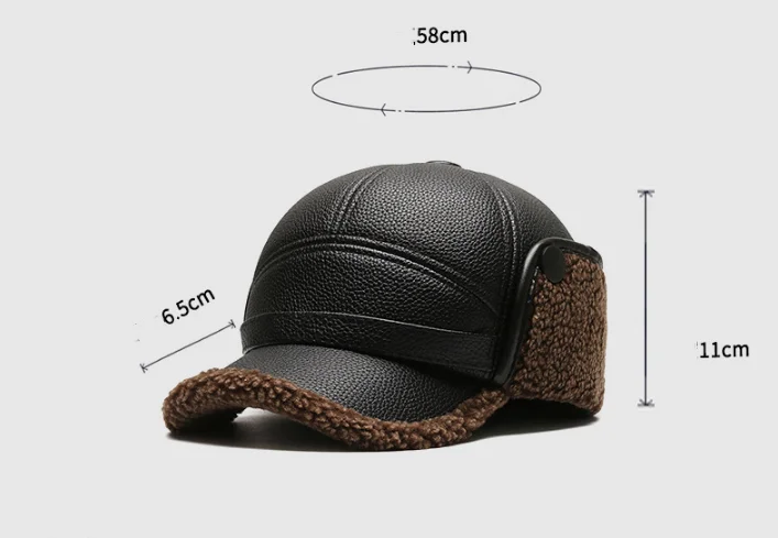 Men\'s Outdoor Cold Warm Baseball Cap Old Man Ear Protection Duck Tongue Cap Padded Back To The Cap Cycling Cap Winter Cotton Hat