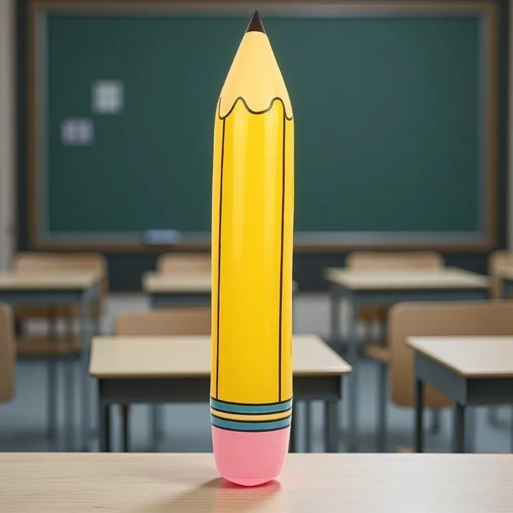 Novelty PVC Inflatable Pencil Toy Photo Prop Big Size Inflatable Stick Toy Simulation Pencil Toy School Event