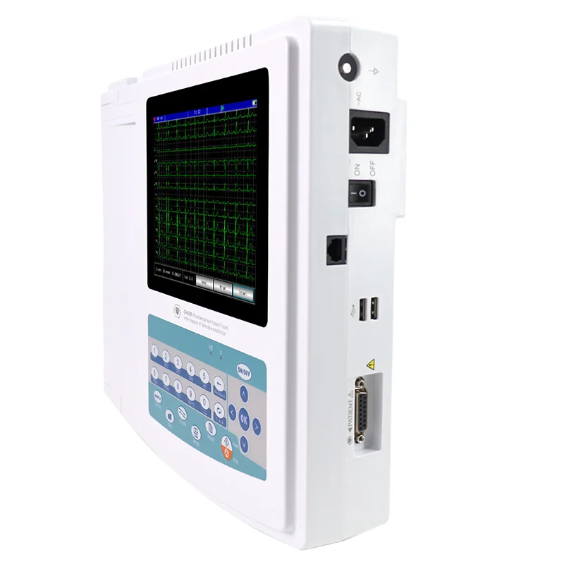 CONTEC ECG1200G Electrocardiogram Channels ECG Machine Touch Screen EKG with Software
