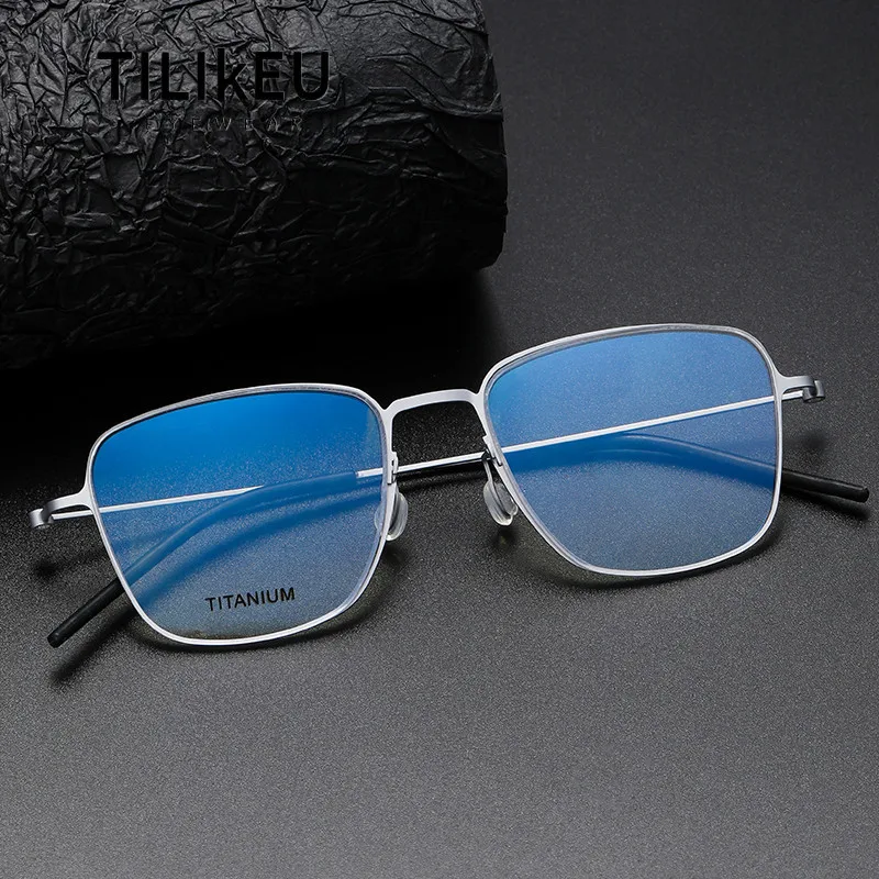 

New Nordic Designer Screwless Series Pure Titanium Glasses Frames Men Women Retro Minimalist Titanium Ultralight Eyeglasses 5506