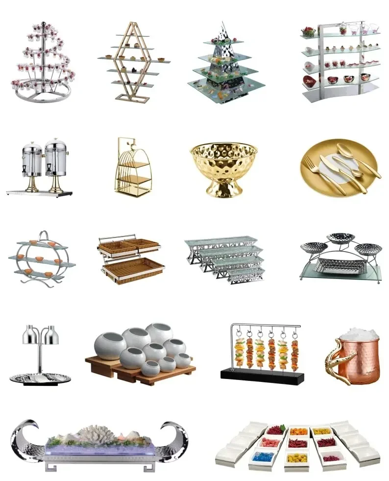 Stainless Steel Food Catering Stand Buffet For Food Display Restaurant Wedding Cake Stand Buffet Riser Display  Dessert Stand