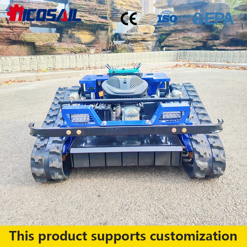 

Tracked Custom RC Lawn Mower Soft Wet Ground Adaptation No Slip 30° Slope for Farm Garden Maintenance (Slope-Safe Custom)