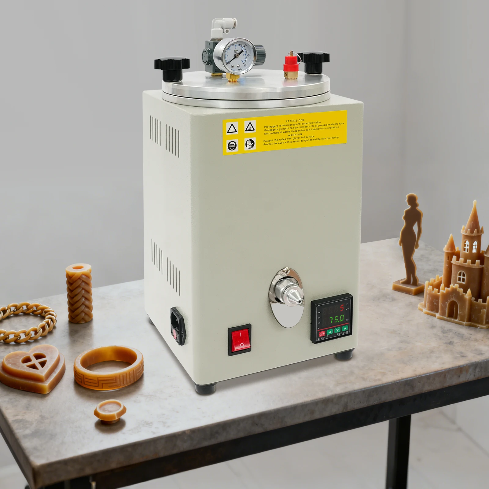 

Современный отдельностоящий аппарат для литья воска под давлением 350 Вт с воздушной подачей для изготовления ювелирных изделий