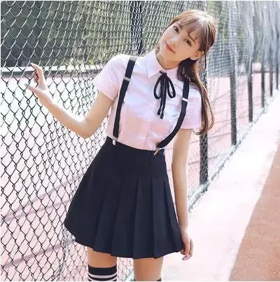 Summer Gril JK Uniforme scolastica Stile britannico Senior Middle School Gonna con bretelle Giovani ragazze