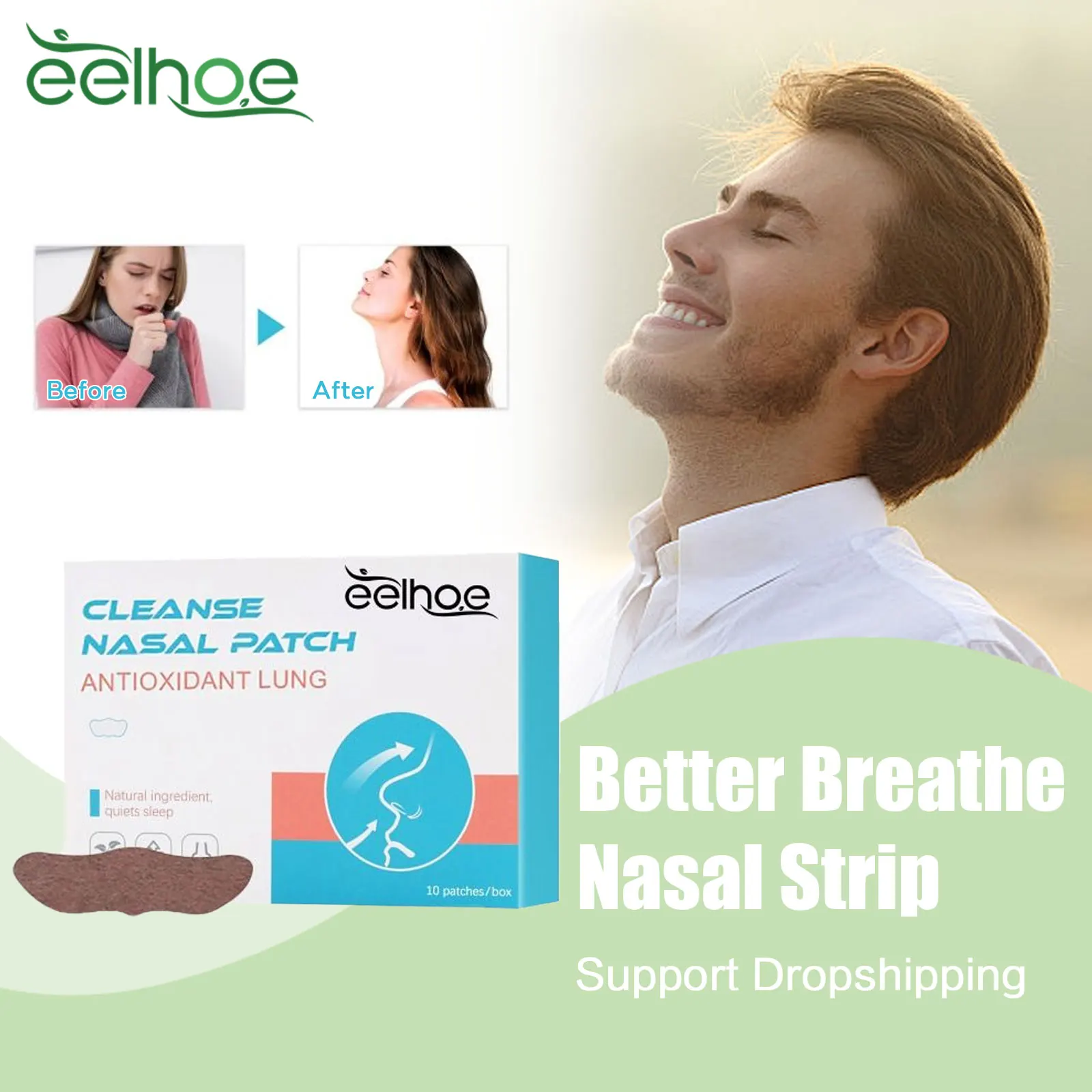 Herbal Cleansing Lung Patch Clear Liver Moistening Lung Detox Relieve Nasal Congestion Cough Promote Better Breathe Nasal Strips