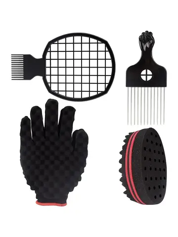 Magic Twisted Hairstyle Sponge Set, Male and Female Curling Combs, African Curling Combs, Styling Tools
