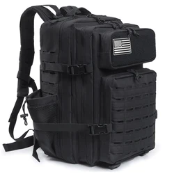 남녀공용 야외 전술 배낭, 학교 배낭, 하이킹 여행 배낭, 캠핑 장비 백팩, 25L, 45L