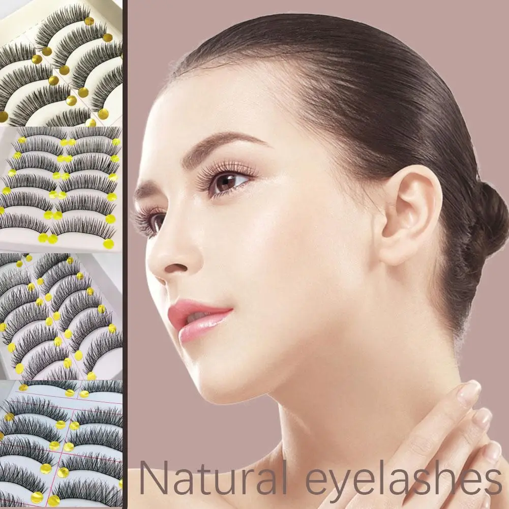 

10 Pairs Taiwan Natural Eyelashes Short Fake Lash Thick Extension Soft Lashes Makeup Fake Nude Makeup Tools D7x8