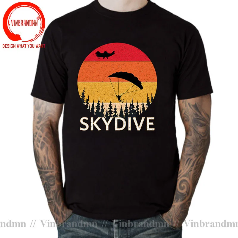 Skydiver T Shirt Mens Gift Skydiving Tee Adventure Sports Paragliding Casual Adult T-Shirt Parachuting Hip Hop Skydive T Shirts