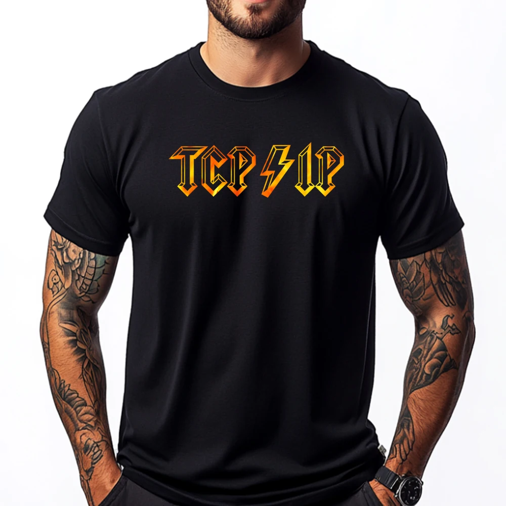 

Ip In Rock N Roll Style Computer Geeks Networking Graphic Tees T Shirt Man Valentines Day