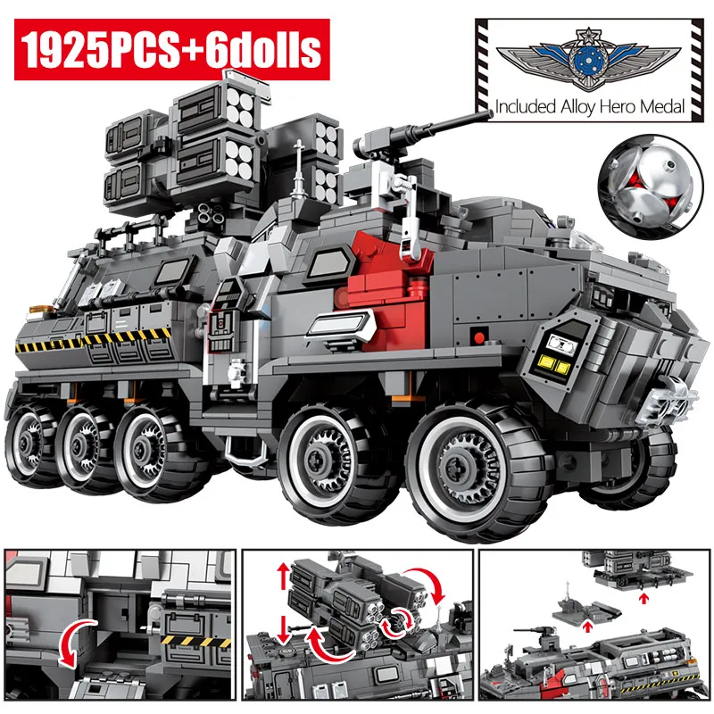 SEMBO City Wandering Earth Carrier Car Building Blocks Military Tank Cargo Van Transport Truck Figures Bricks Boy Toys