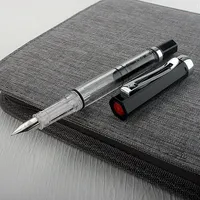 High Quality Piston Fountain Pen Type Gel Pen Transparent White School Student Office Color Ink Pens