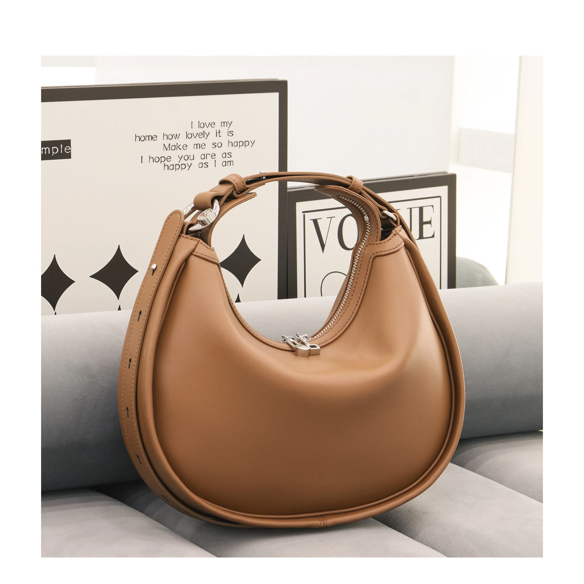 Halfmoon Shape Cow Leather Woman Shoulder Bags Retro Saddle Bags Luxury Natural Leather Lady Totes Bags Black 2023 New