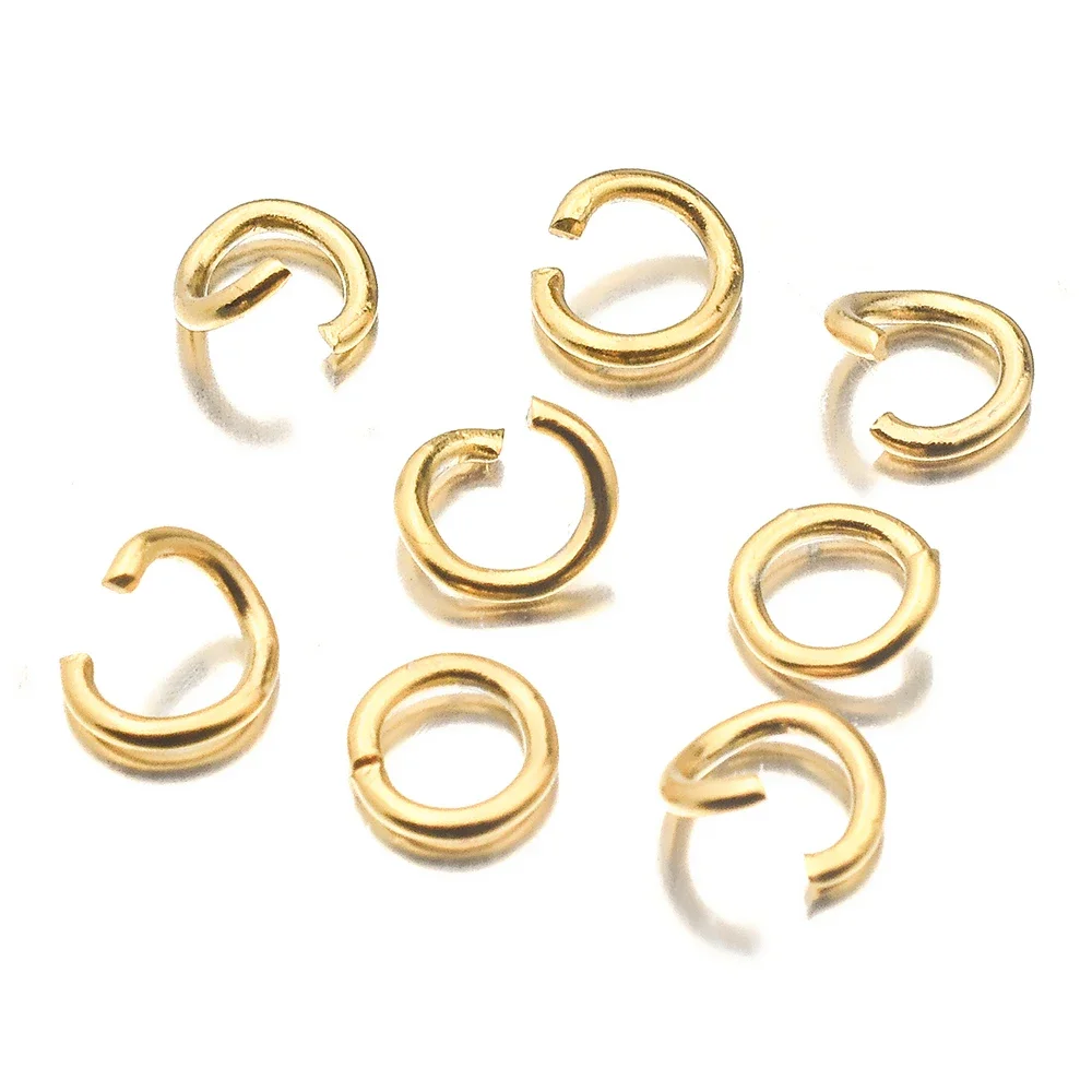 

100pcs Pvd Gold Plated Stainless Steel Open Jump Rings Direct 4/5/6mm Split Rings Connectors for DIY Ewelry Findings Making