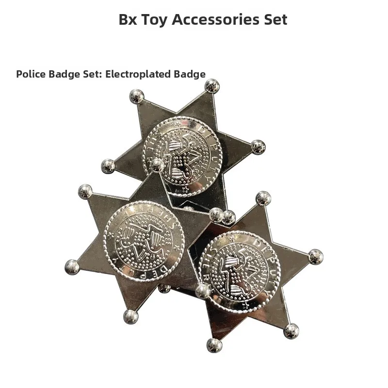 Sheriff Police Badge Cowboy Hat Six-Pointed Star Costume Props Gadget Cartoon Anime Badge Women's Short Sleeve T-Shirt
