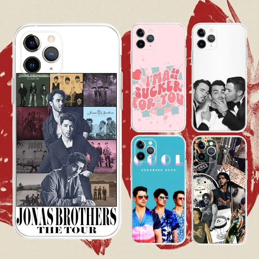 Band J-Jonas B- Brothers Phone Case For iPhone 16,15,14,13,12,11 Plus,Pro,Max,XR,XS,X,7,8 Plus,SE,Mini Transparent Silicone Soft