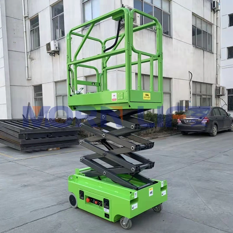 MORN Compact Electric Scissor Lift Hydraulic Mobile Lightweight Scissor Lift Self-Propelled Narrow Scissor Lift for Sales