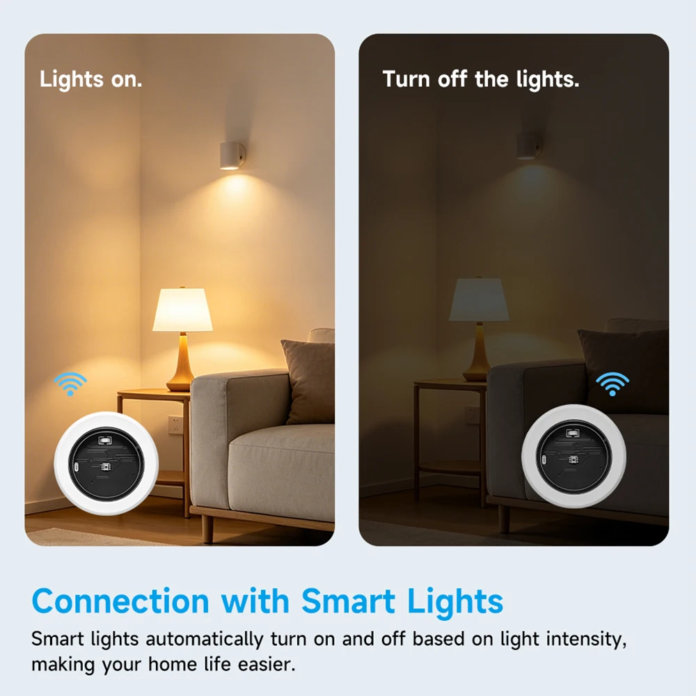 

Tuya Zigbee Luminance Sensor High Precision Illuminance Detector Works with Smart Life Light Brightness Monitoring