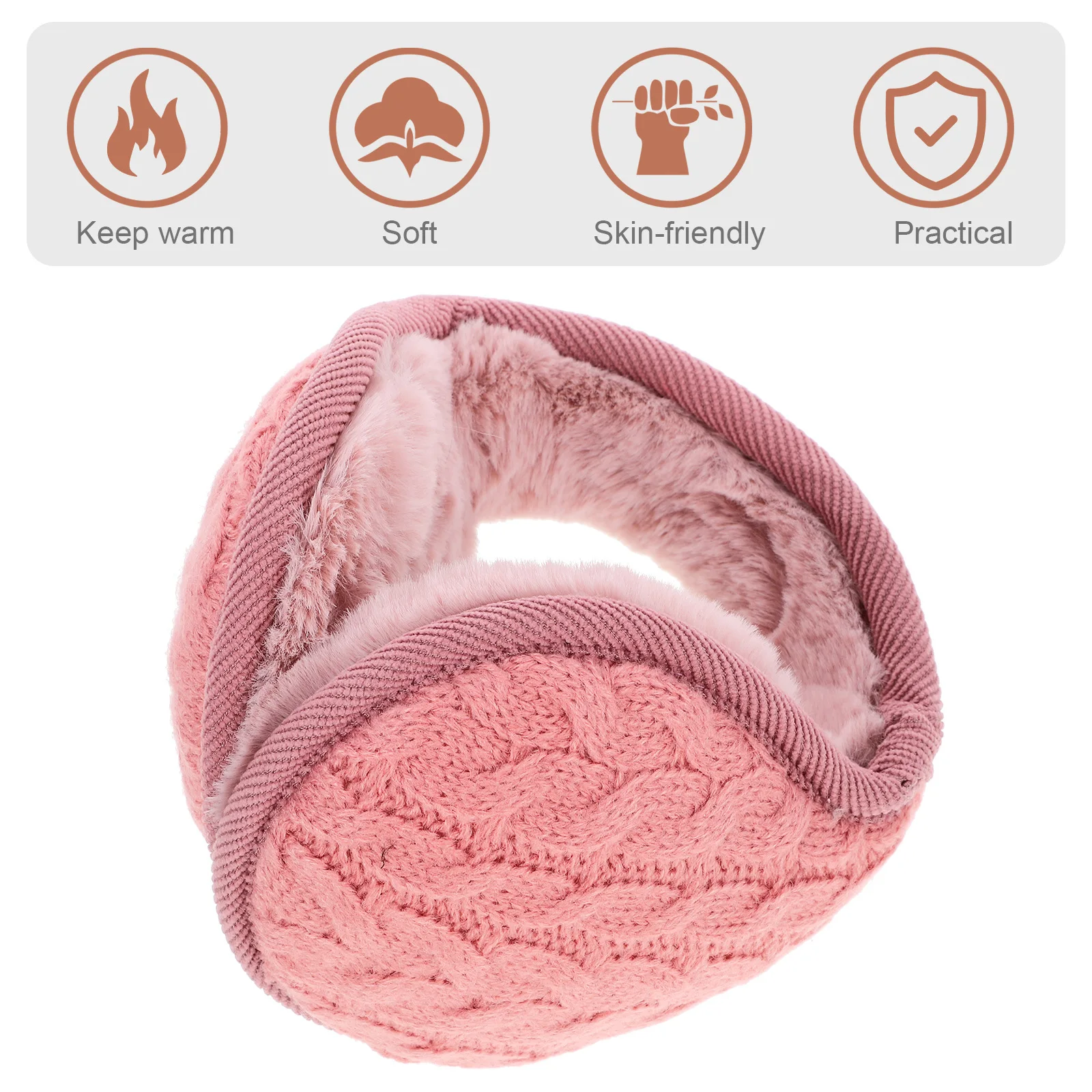 

2 Pcs Earmuffs Winter Adjustable Warm Cuff Keep Polyester Insulative Folding Outdoor Men and Women