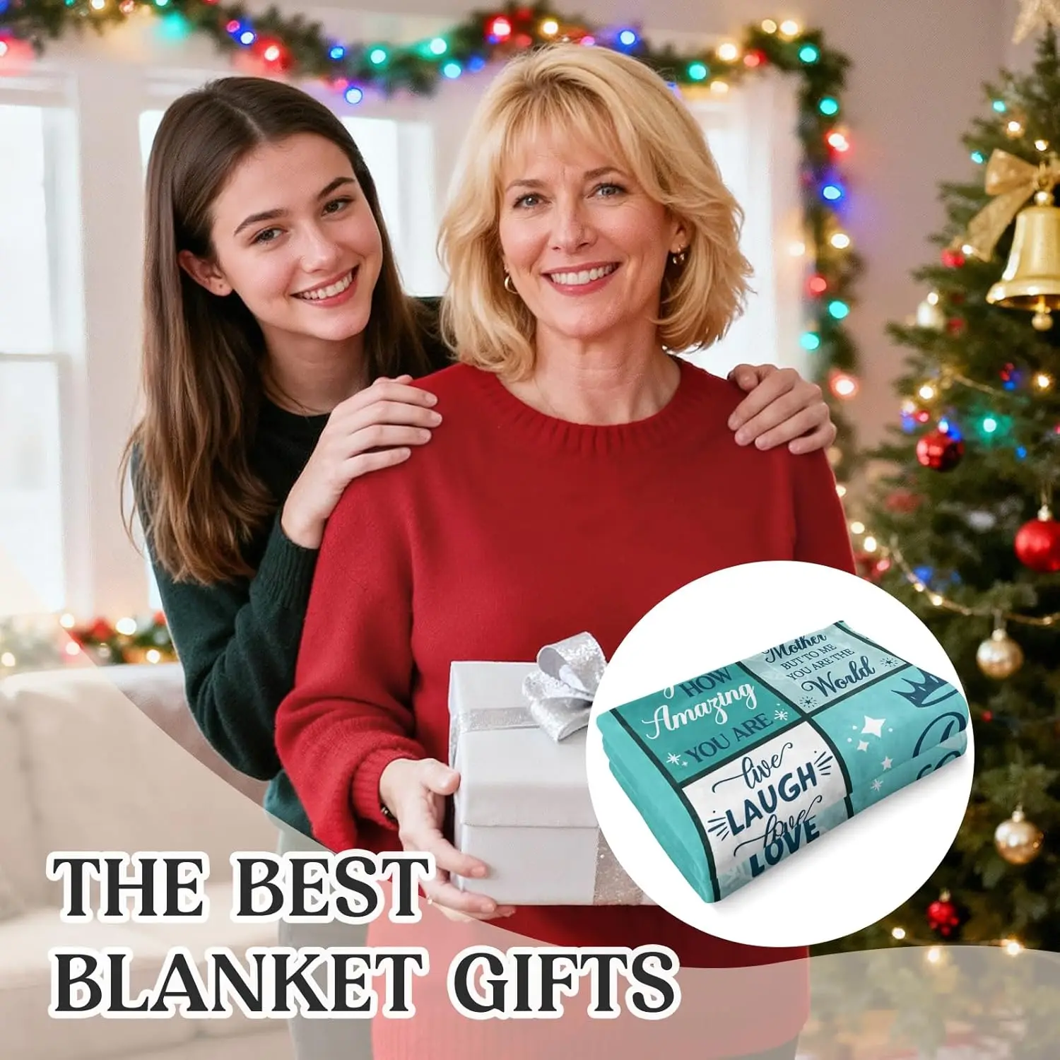 Gifts for Mom Christmas, Mom Birthday Gifts Blanket, Moms Gift for Women from Daughter Son, Best Mom Ever Present for Mother Mom
