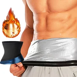 Mens Sauna Abdomen Reducer Sauna Suits Shaper Fitness Sweat Trimmer Belt Workout Waist Trainer Belly Slimming Wrap Bands Corset