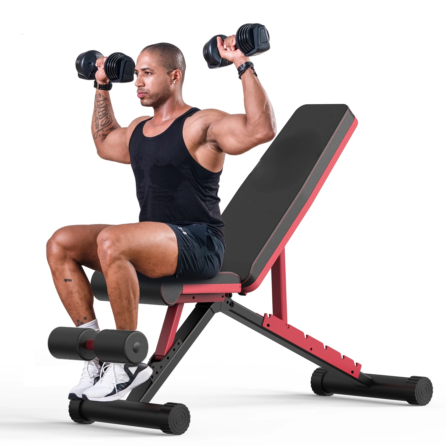 bd90 foldable weight lifting adjustable bench benchworking dumbbell bench home use Pipe thickening is more stable