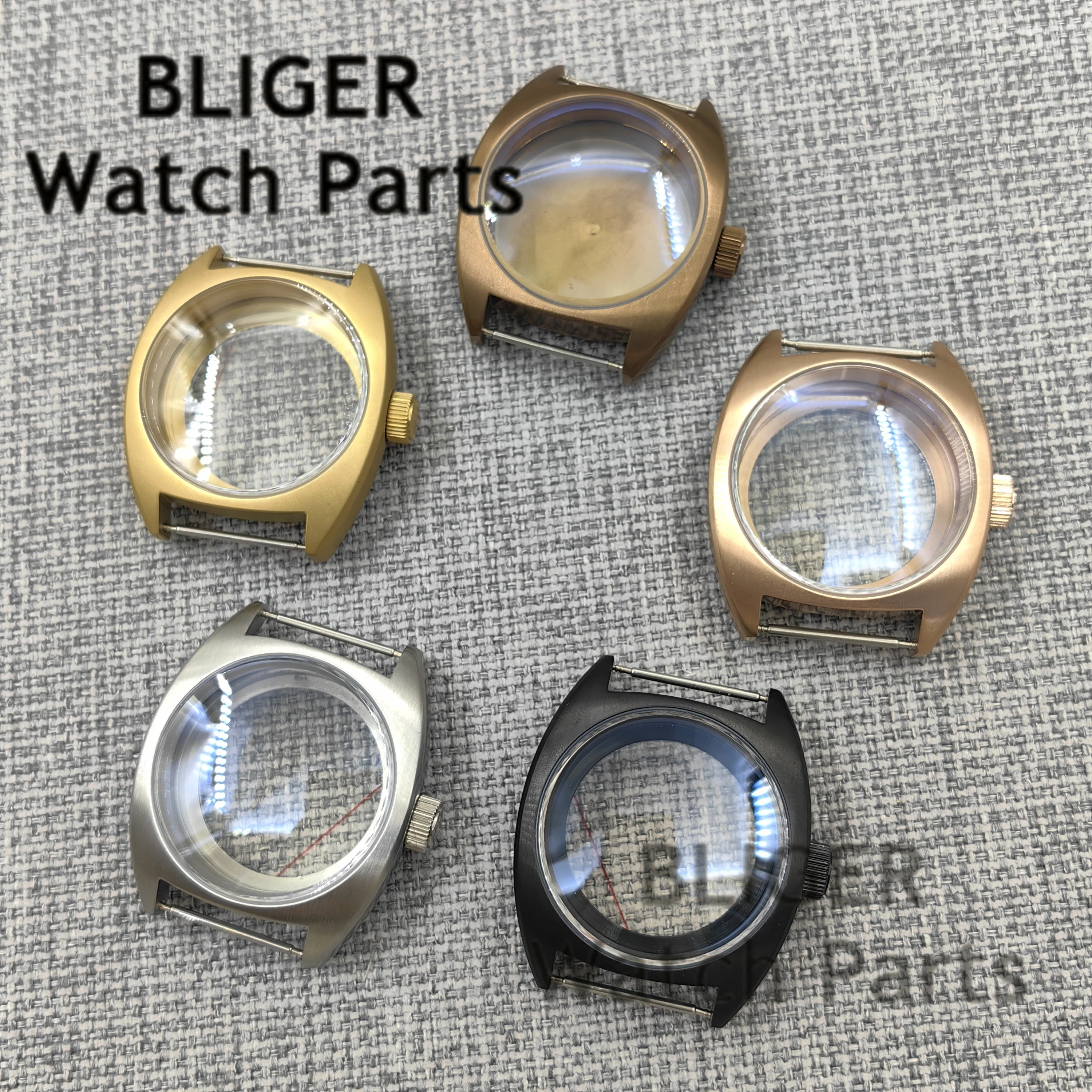 Корпуса часов с двойным куполом и сапфировым стеклом 36 мм/39 мм подходит для NH34 NH35 NH36 NH38 ETA2824 PT5000, механизм, большая заводная головка/маленькая заводная головка