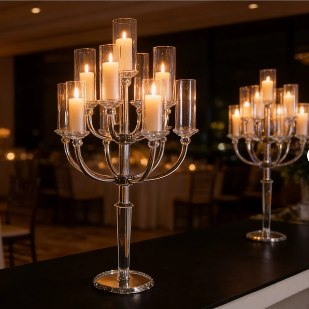 6pcs）Wholesale Production of 13 Arm Wedding Decoration Centerpieces Large Crystal Candelabra Holders in China